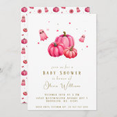 ほぼ少しブーのハロウィーン赤ちゃんシャワー 招待状 (正面/裏面)