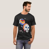 ほぼ死んだ変な変わったドクロ レインボー Tシャツ (正面フル)
