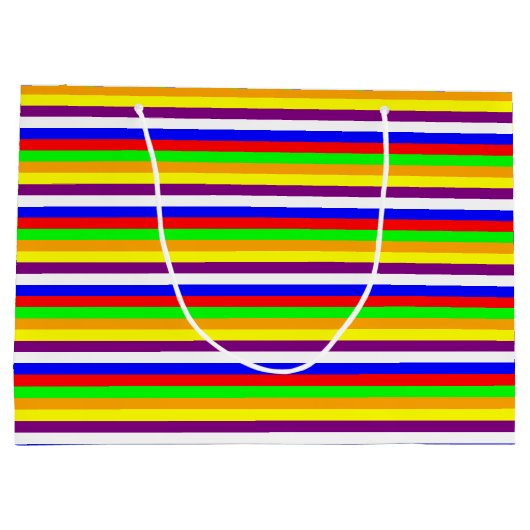 ほぼ虹の水平ストライプ抱き枕 ラージペーパーバッグ (裏面)