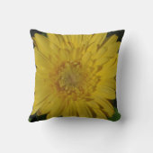 ほぼ黄無地の色のガーベラデイジー枕 クッション (裏面)