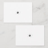 ほぼ黒、緑の白アフリカのデイジーデザイン プレイスカード (正面/裏面)