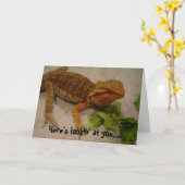 ほら見てろヒゲ竜誕生日 カード (黄色い花)