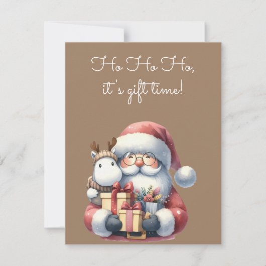 🎅🎁 ほら、プレゼントの時間だよ！ 🎁🎅 招待状 (正面)