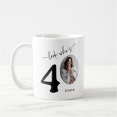 「ほら、40だね」おしゃれな40歳の誕生日 コーヒーマグカップ (左)