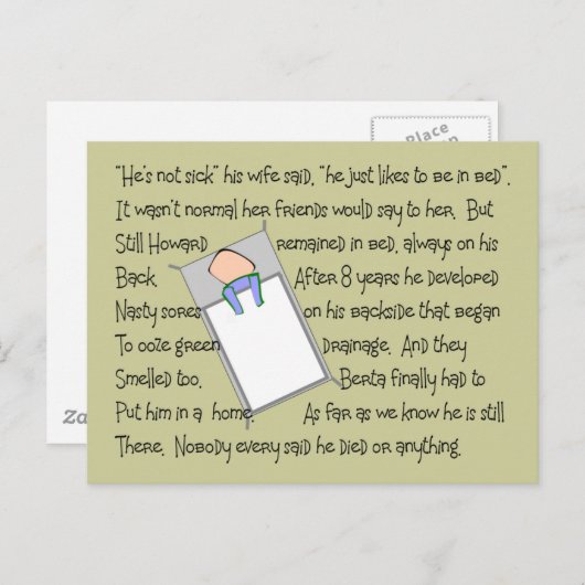 「ほわばりベドソア」が曲がったストーリーアートの贈り物 ポストカード (正面/裏面)