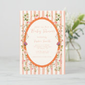 ほんのりとしたガーデンの遊び心のあるリース　ベイビーシャワー 招待状 (スタンド正面)