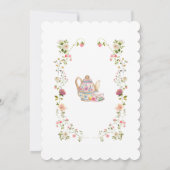 ほんのりとしたガーデンティーパーティーの花輪のベビーシャワー 招待状 (裏面)