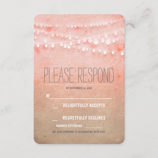ほんのりとした水彩のイルミネーション ウェディング RSVP (正面)