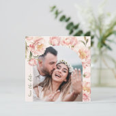 ほんのりとした芍薬のSave the date写真招待状 招待状 (スタンド正面)