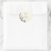 ほんのりとした花のデザインのクラシックな丸型ステッカー ラウンドシール (バッグ)