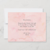 ほんのりとした花の色の花嫁の花を私の花嫁の介添え人にしてくれますかカード 招待状 (裏面)
