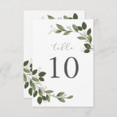 ほんのりとした若葉のテーブルナンバーカード 招待状 (正面/裏面)