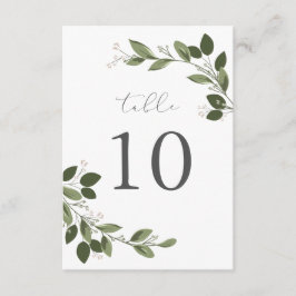 ほんのりとした若葉のテーブルナンバーカード 招待状