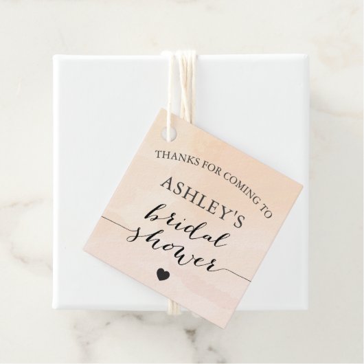 ほんのりアプリコット ウォーターカラー ブライダルシャワー ギフトタグ フェイバータグ (インサイチュ)