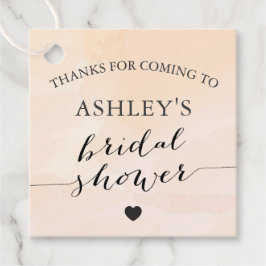 ほんのりアプリコット ウォーターカラー ブライダルシャワー ギフトタグ フェイバータグ