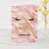 ほんのりゴールドグリッターまつげ誕生日 カード (黄色い花)