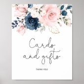 ほんのりネイビー フラワーのカード＆ギフト ポスター (正面)