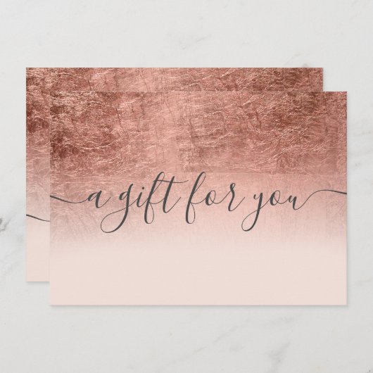 ほんのりバラ色のゴールド箔オンブルギフト券 (正面/裏面)