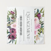  ほんのりバラ色 ワインレッド 花束 婚約 おめでとう タペストリー (正面(横))