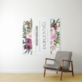  ほんのりバラ色 ワインレッド 花束 婚約 おめでとう タペストリー (インサイチュ(横))