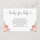 ほんのりピピンクの花の女の子のベビーシャワーの本のお願い エンクロージャーカード (正面)