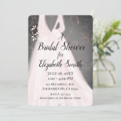 ほんのりピンクとグレーのモダンな輝き ブライダルシャワー 招待状 (スタンド正面)