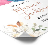 ほんのりピンクとネイビーのパンプキン 性別発表歓迎 ポスター (角)