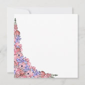 ほんのりピンクとラベンダーの花の退職パーティー 招待状 (裏面)