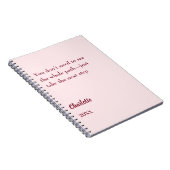 ほんのりピンクのインスピレーション目標名言 ノートブック (右側)