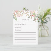 ほんのりピンクのオーストラリアンフラワーレシピカード エンクロージャーカード (スタンド正面)