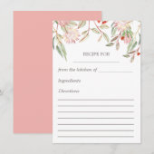 ほんのりピンクのオーストラリアンフラワーレシピカード エンクロージャーカード (正面/裏面)