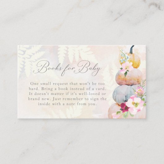 ほんのりピンクのカボチャの赤ちゃんのシャワー本 エンクロージャーカード (正面)