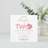 ほんのりピンクのカボチャは2歳の誕生日花 招待状 (スタンド正面)