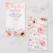 ほんのりピンクのカボチャ秋のおむつくじ券 エンクロージャーカード (正面/裏面)