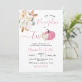 ほんのりピンクのカボチャ 秋の恋 は2歳の誕生日 招待状 (スタンド正面)