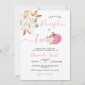 ほんのりピンクのカボチャ 秋の恋 誕生日は2歳 招待状 (正面)