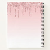ほんのりピンクのグリッター垂れ込み レシピブック ノートブック (裏面)