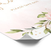 ほんのりピンクのグリーンがかったベイビーシャワーのギフト ポスター (角)