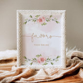 ほんのりピンクのグリーンがかったベイビーシャワーのギフト ポスター