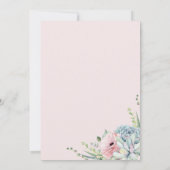 ほんのりピンクのグリーン カクタス・多肉植物の花嫁のシャワー 招待状 (裏面)