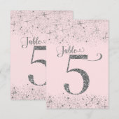 ほんのりピンクのシルバーグリッター テーブルナンバー 5 (正面/裏面)