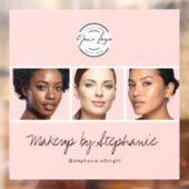 ほんのりピンクのスクリプトロゴ写真メイクスタジオ ウィンドウサイン (シート2)