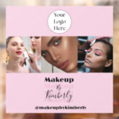 ほんのりピンクのスクリプトロゴ写真メイクスタジオ ウィンドウサイン (シート2)