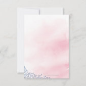 ほんのりピンクのネイビーブルーな花のカリグラフィーお礼の言葉 サンキューカード (裏面)