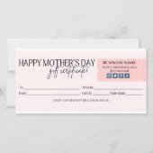 ほんのりピンクのハッピー マザーズデイ ギフト券 (正面)