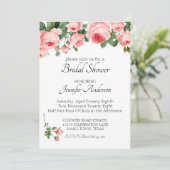 ほんのりピンクのバラのブライダルシャワー 招待状 (スタンド正面)