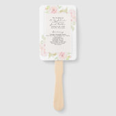 ほんのりピンクのバラの花水彩ウェディングプログラム ハンドファン (正面)