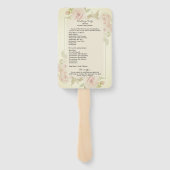 ほんのりピンクのバラの花水彩ヴィンテージ プログラム ハンドファン (裏面)