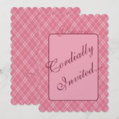 ほんのりピンクのバレンタイン招待状 招待状 (正面/裏面)