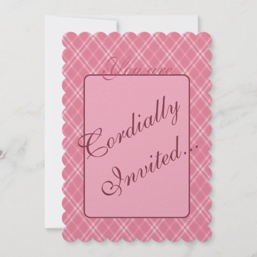 ほんのりピンクのバレンタイン招待状 招待状 (正面)